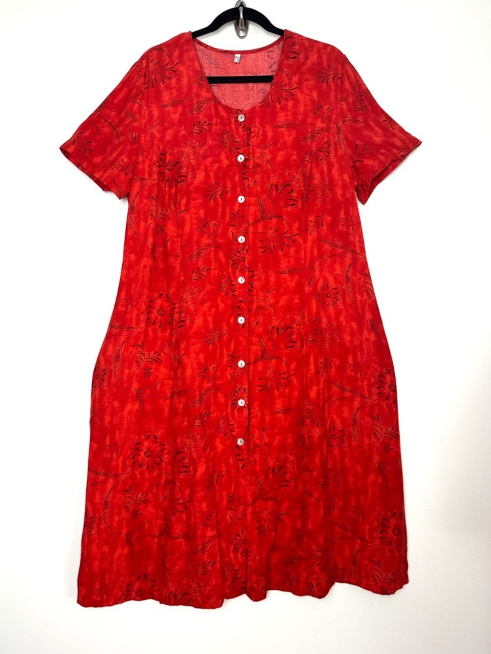 Vintage Goblincore Floral A-Line Midi Dress Earthy Cottagecore Prairiecore Boho